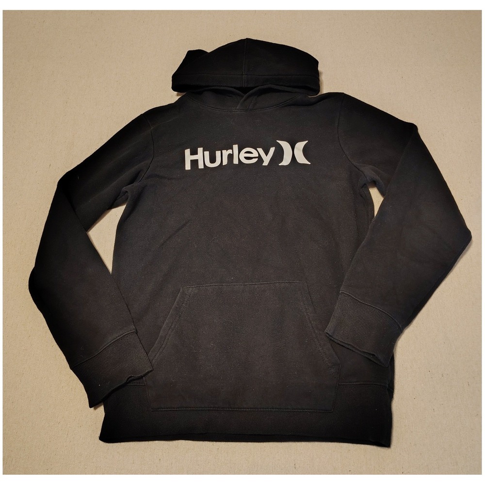 Hurley Womens XL 18/20 Black Graphic Logo Pullover Hoodie Fleece Sweatshirt